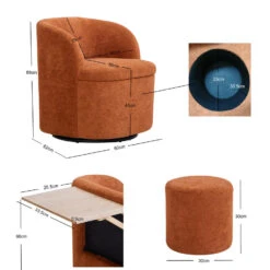 Salonstoel Swivel Met Pouf Van Metaal En Terracotta Fluweel -Leenbakker Winkel 003804239ef84e9abdcc929736ec932a