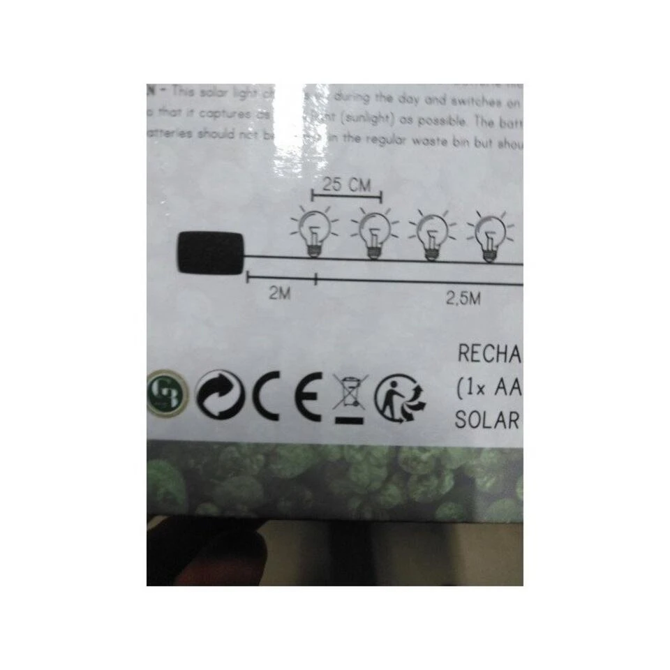 Anna's Collection Lichtsnoer - Tuinverlichting - Solar - Wit - 250 Cm 3 Anna's Collection Lichtsnoer - Tuinverlichting - Solar - Wit - 250 Cm - Afbeelding 3
