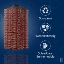 LUMIZ Solar Lampion Folia Cylinder - 28 Cm - Koper -Leenbakker Winkel 01dccfda67ee4705abc63b5967c6666d