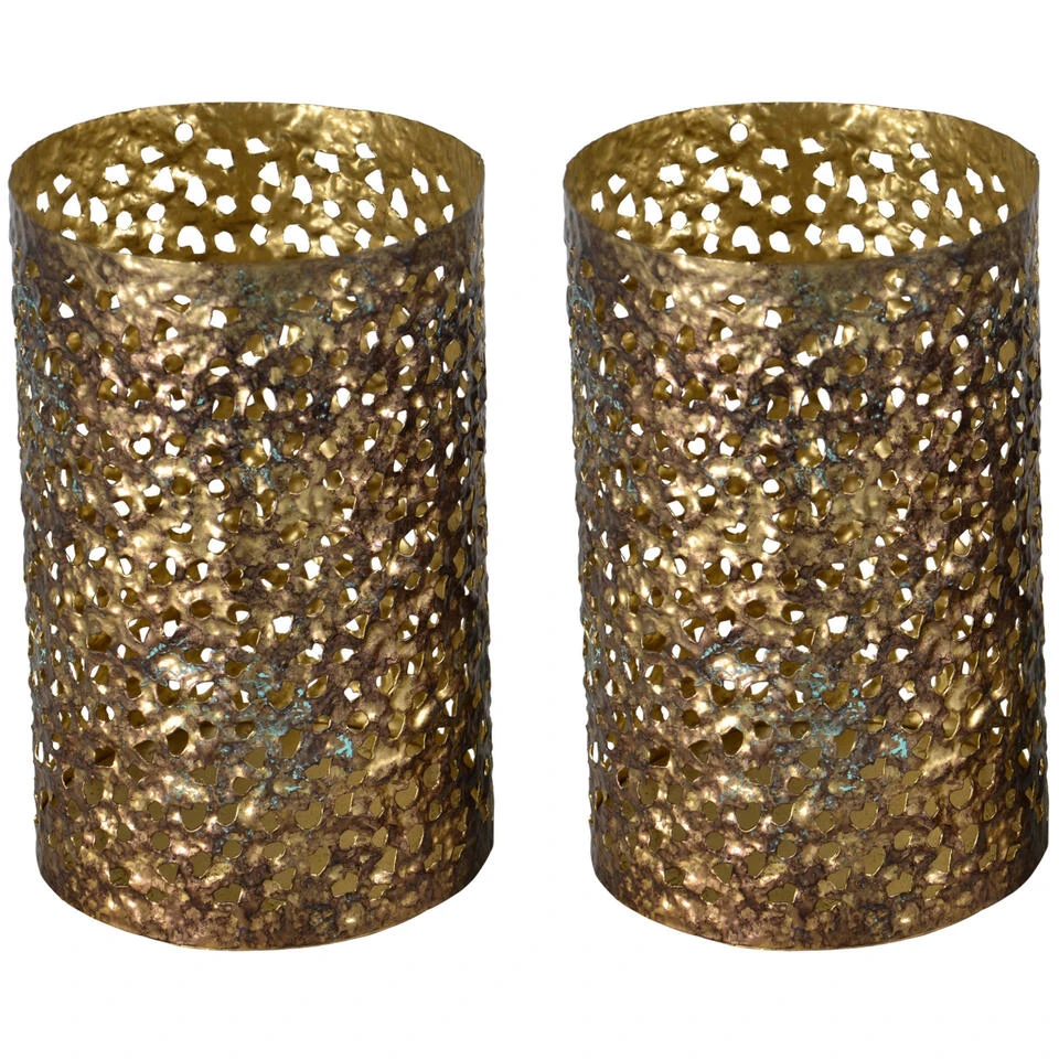 Lesli Living Waxinelichthouder - Vintage Look - Goudkleurig - 21 Cm 2 Lesli Living Waxinelichthouder - Vintage Look - Goudkleurig - 21 Cm - Afbeelding 2