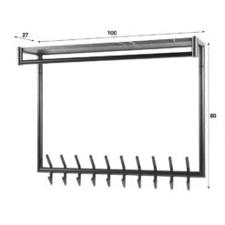 Fraaai - Weiss Kapstok 20 Haaks Hoog Roede-hoedenplank - Zwart/bruin -Leenbakker Winkel 055b4d6e45ec443793875f03061f0092