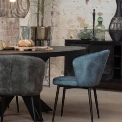 Eettafel Tulsa Black 210x100cm - Mangohout - Zwart - Ovaal -Leenbakker Winkel 05d38fda0df6484bb10b50768016486d