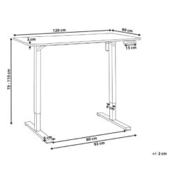 TAVARES - Elektrisch Verstelbaar Bureau - Bruin/Zwart - Vezelplaat -Leenbakker Winkel 06fdab021fc04559b86d8fb3bacb2cb0