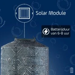 LUMIZ Solar Lampion Topaze Cylinder - 18 Cm - Grijs Blauw -Leenbakker Winkel 0754b3510a134476a33dd1c6092347d0