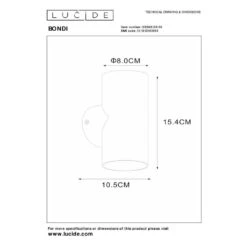 Lucide BONDI Wandspot - Zwart -Leenbakker Winkel 077a3b97b00e453586c51a271ff4e472
