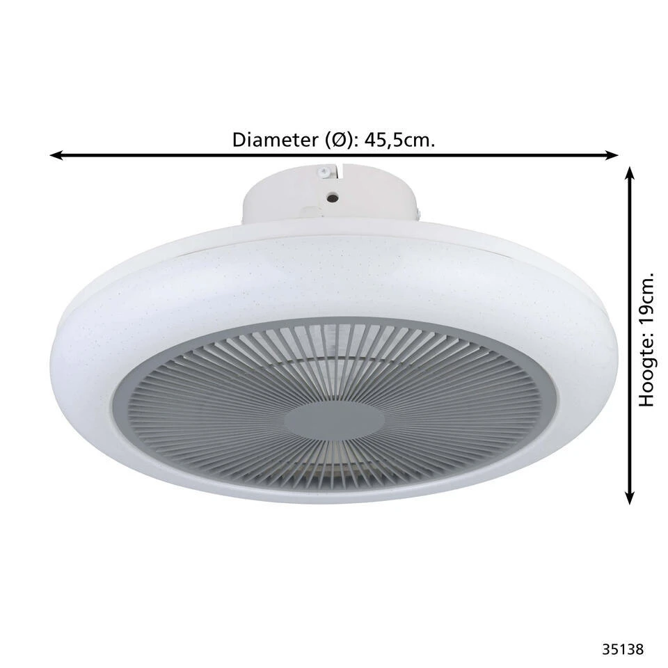 EGLO Kostrena Plafondlamp Met Ventilator - LED-CCT - Wit/Grijs 6 EGLO Kostrena Plafondlamp Met Ventilator - LED-CCT - Wit/Grijs - Afbeelding 6