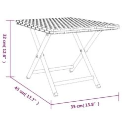 VidaXL - Tafel Inklapbaar - Grijs - Poly Rattan - 45x35x32 Cm -Leenbakker Winkel 0eccd1ceb43844ac82ad674386f668c8