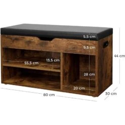 Songmics Schoenbank -Schoenenrek - Opbergruimte Onder De Zitting - 80 X 30 X 44 Cm -Leenbakker Winkel 0f9daf0d98ae4fe88d66b05d84eff3a1