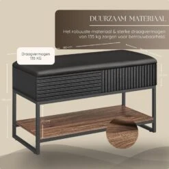 O'DADDY Schoenenbank Zwart Bruin -Leenbakker Winkel 0ff30021c8494a3990884674d423455a