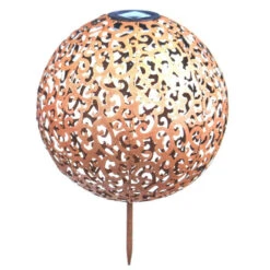 Merkloos Prikspot - Solar - Koperkleurig - Bol - 28 Cm