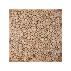 Beliani Wanddecoratie TWIG - Lichte Houtkleur Teakhout