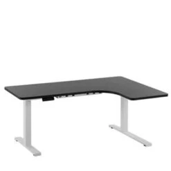 Beliani Verstelbaar Bureau DESTIN - Zwart Spaanplaat