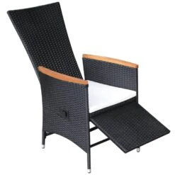 VidaXL Tuinstoelen 2 St Verstelbaar Met Kussens Poly Rattan Zwart -Leenbakker Winkel 1000006363 0103