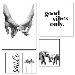 Set Poster Met Lijst - Gelukkig