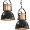 VidaXL - Plafondlamp - Zwart - Metaal - 2 Stuks