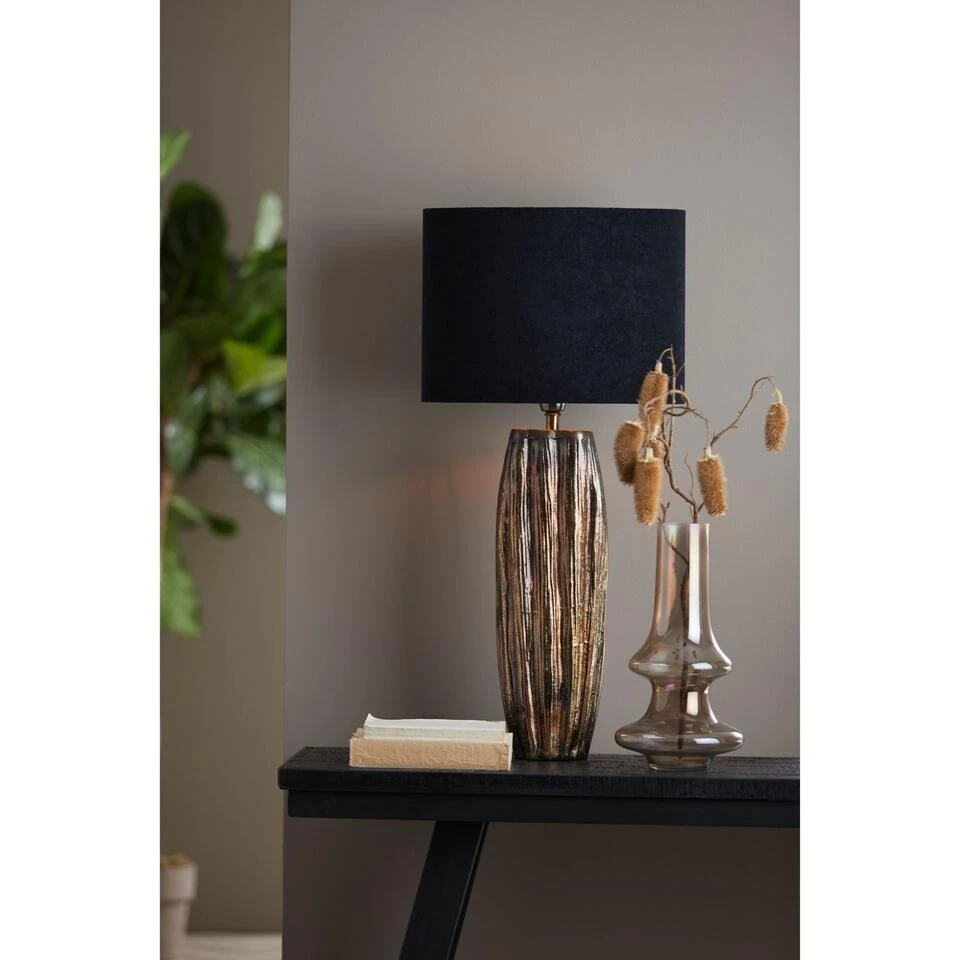 Lampenkap Ovaal Velours - Zwart - 38x17,5x28cm 2 Lampenkap Ovaal Velours - Zwart - 38x17,5x28cm - Afbeelding 2