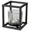 Deco By Boltze Waxinelichthouder - Zwart - Metaal En Glas - 14 Cm