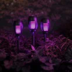 Lumineo Tuinfakkels - Solar - Met Vlameffect - Zwart - 27 Cm -Leenbakker Winkel 1000011826 0102