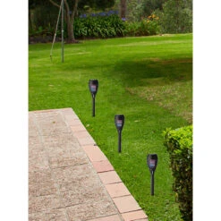 Lumineo Tuinfakkels - Solar - Met Vlameffect - Zwart - 27 Cm -Leenbakker Winkel 1000011826 0103