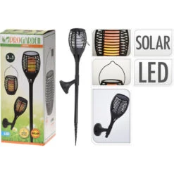 Pro Garden Tuinfakkel - 3-in-1 - Vlameffect - Solar - 78 Cm -Leenbakker Winkel 1000011828 0102