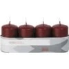 Trend Candles Stompkaarsen - 4 Stuks - Bordeaux - 18 Branduren