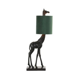 Tafellamp Giraffe - Zwart/Groen - 26x16x61cm