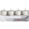 Trend Candles Stompkaarsen - 4 Stuks - Zilver - 18 Branduren