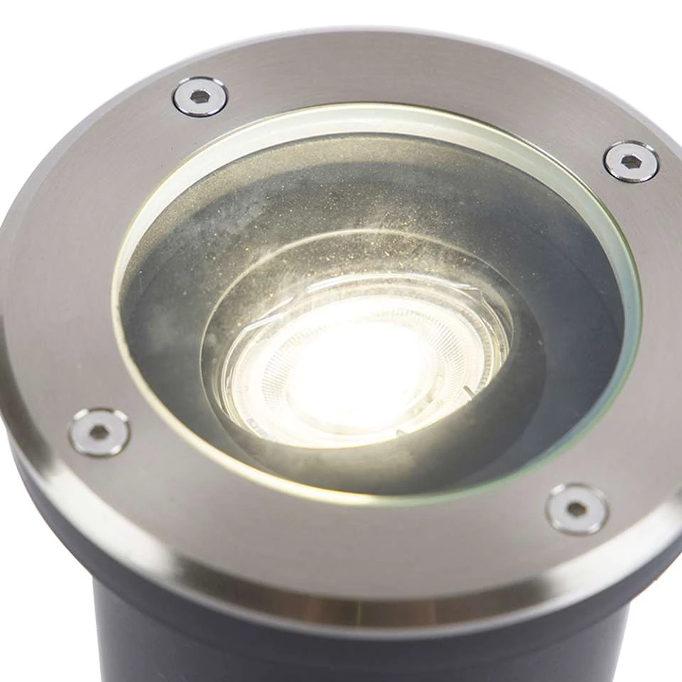 QAZQA Smart Buiten Grondspot RVS Incl. WiFi GU10 IP65 - Delux 3 QAZQA Smart Buiten Grondspot RVS Incl. WiFi GU10 IP65 - Delux - Afbeelding 3