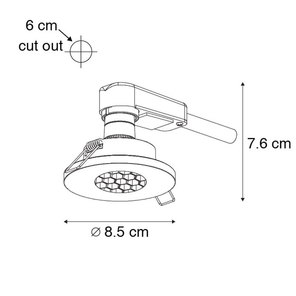 QAZQA Moderne Badkamer Inbouwspot Wit - Shed Honey 3 QAZQA Moderne Badkamer Inbouwspot Wit - Shed Honey - Afbeelding 3