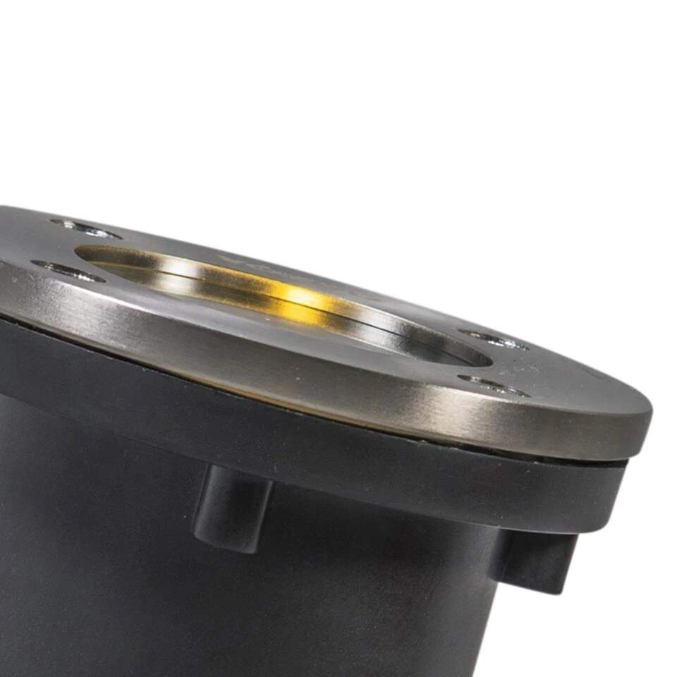 QAZQA Moderne Grondspot Staal RVS - Basic Round 2 QAZQA Moderne Grondspot Staal RVS - Basic Round - Afbeelding 2