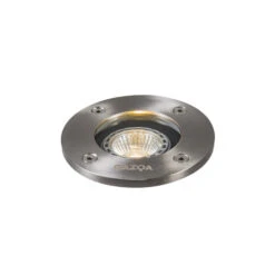 QAZQA Moderne Grondspot Staal RVS - Basic Round
