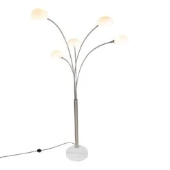 QAZQA Design Vloerlamp Staal 5-lichts - Sixties Marmo -Leenbakker Winkel 1000015075 0102