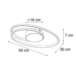 QAZQA Design Plafondlamp Zwart Incl. LED 3 Staps Dimbaar - Rowan -Leenbakker Winkel 1000015111 0102