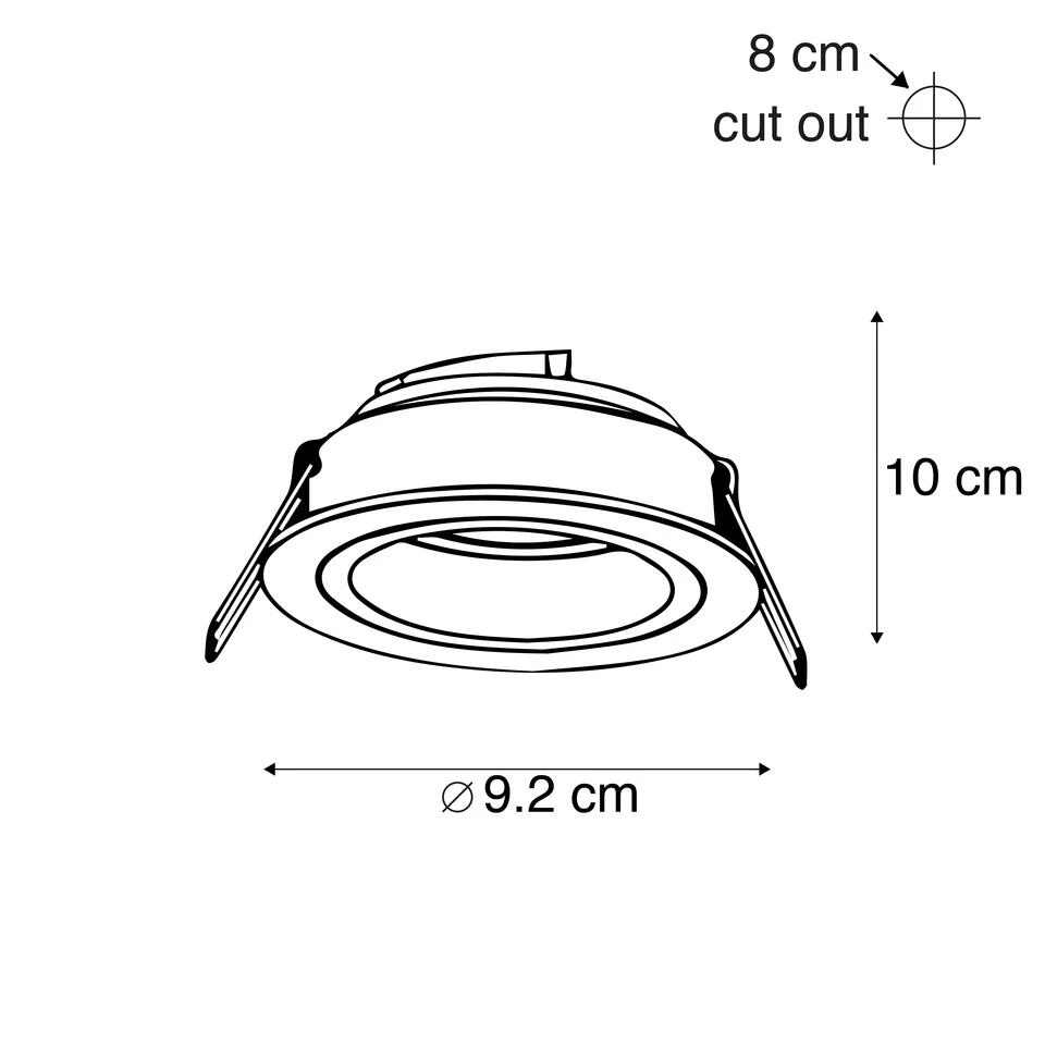 QAZQA Smart Inbouwspot Wit Rond Kantelbaar Incl. Wifi GU10 - Chuck 3 QAZQA Smart Inbouwspot Wit Rond Kantelbaar Incl. Wifi GU10 - Chuck - Afbeelding 3
