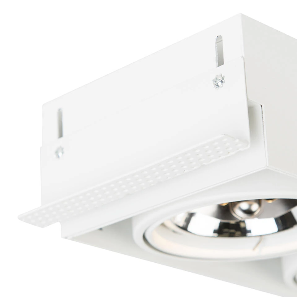 QAZQA Inbouwspot Wit Draai- En Kantelbaar AR111 Trimless 2-lichts - Oneon 2 QAZQA Inbouwspot Wit Draai- En Kantelbaar AR111 Trimless 2-lichts - Oneon - Afbeelding 2