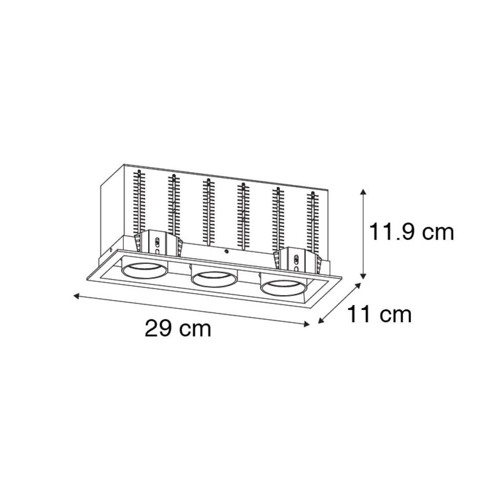 QAZQA Moderne Inbouwspot Zwart Verstelbaar 3-lichts - Roof 3 QAZQA Moderne Inbouwspot Zwart Verstelbaar 3-lichts - Roof - Afbeelding 3