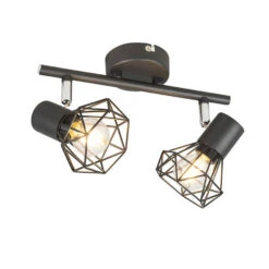 QAZQA Art Deco Spot Zwart Draai- En Kantelbaar 2-lichts - Mosh