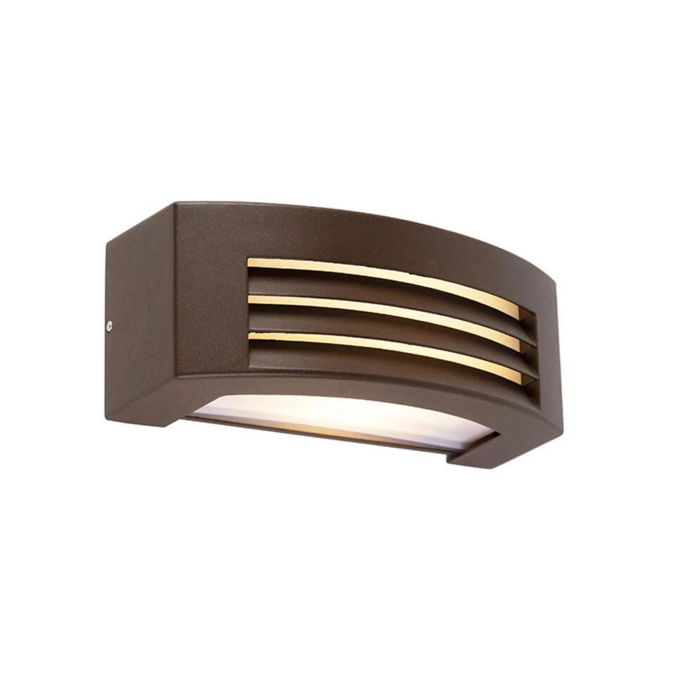 QAZQA Moderne Wandlamp Roestbruin IP44 - Hurricane 1 1 QAZQA Moderne Wandlamp Roestbruin IP44 - Hurricane 1