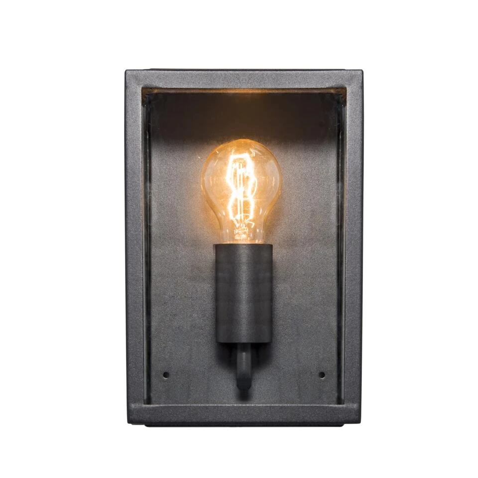 QAZQA Industriële Buitenwandlamp Zwart Met Glas IP44 - Rotterdam 2 4 QAZQA Industriële Buitenwandlamp Zwart Met Glas IP44 - Rotterdam 2 - Afbeelding 4