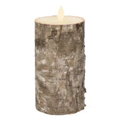 Anna's Collection Kaars - LED - Berkenhout - Stompkaars - 15 Cm