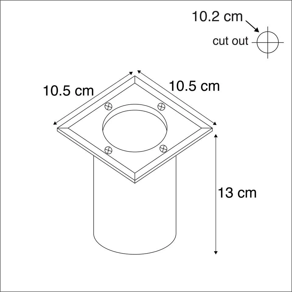 QAZQA Grondspot Staal 10,5 Cm IP65 - Basic Square 4 QAZQA Grondspot Staal 10,5 Cm IP65 - Basic Square - Afbeelding 4