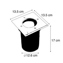 QAZQA Moderne Grondspot Staal 13,5 Cm IP67 - Basic Square -Leenbakker Winkel 1000017680 0103