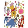 Disney Muursticker - Winnie De Poeh - Geel, Blauw, Oranje En Roze - 65 X 85 Cm