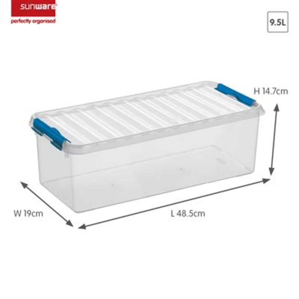 Q-line Opbergbox 9,5L Transparant Blauw 2 Q-line Opbergbox 9,5L Transparant Blauw - Afbeelding 2