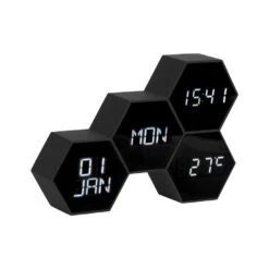 Karlsson Alarm Clock Six In The Mix Rubberized Black.