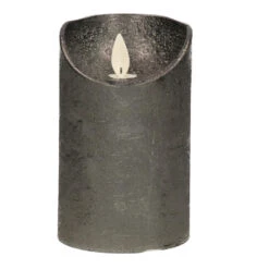 Anna's Collection Stompkaars - Antraciet - LED Kaars - 12 Cm