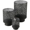 Deco By Boltze Windlichten - 3 Stuks - Zwart - Metaal - Tot 27 Cm