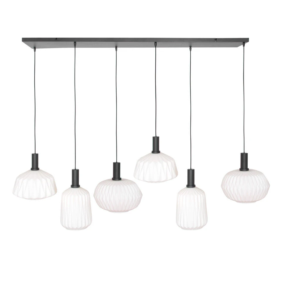 Steinhauer Hanglamp Verre - 6 Lichts - 150x160 Cm - Zwart 1 Steinhauer Hanglamp Verre - 6 Lichts - 150x160 Cm - Zwart