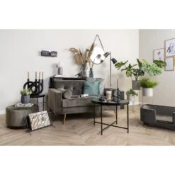 Leitmotiv Tafellamp Gala - IJzer Muisgrijs Met Glazen Bal - 32x15cm -Leenbakker Winkel 1000024812 0110