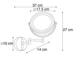 QAZQA Design Badkamerspiegel Zwart Incl. LED Verstelbaar IP44 - Vicino 6 QAZQA Design Badkamerspiegel Zwart Incl. LED Verstelbaar IP44 - Vicino -Leenbakker Winkel 1000024943 0102